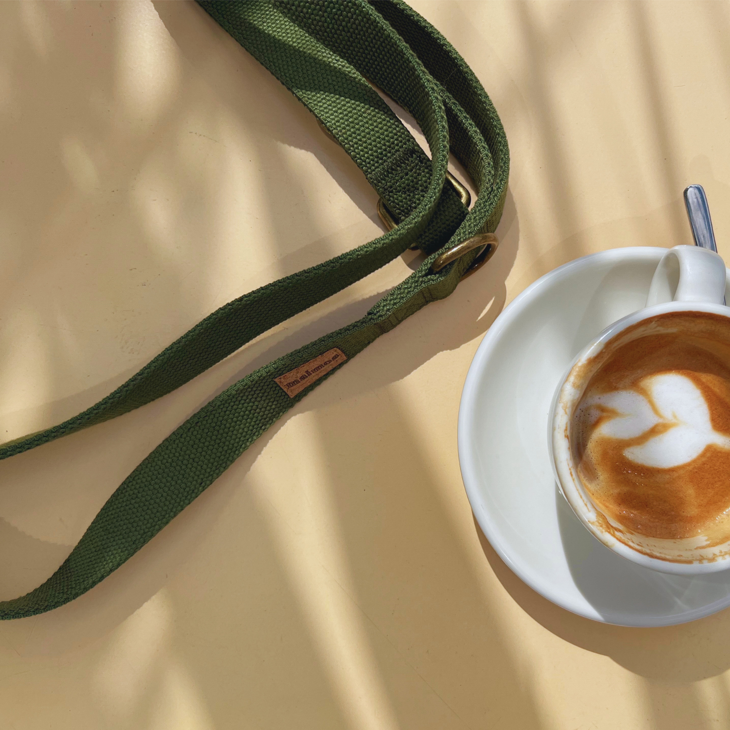 hemp dog lead chive green