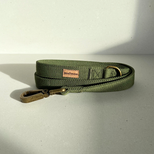 hemp dog lead green